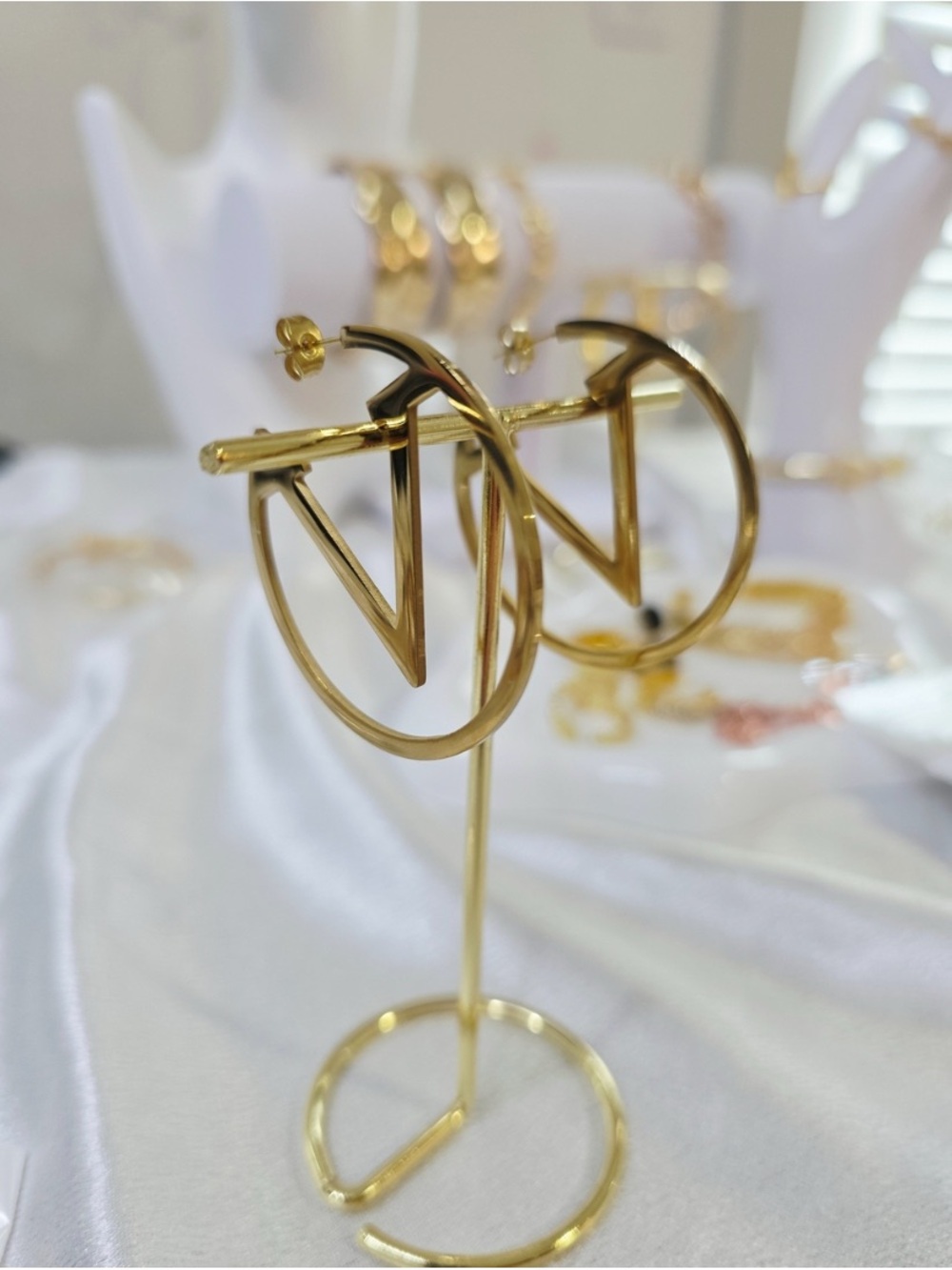 NEW! Stainless Steel V Hoop Earrings